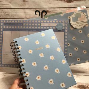 Blue Daisy Notebook Planner File Folder Bundle